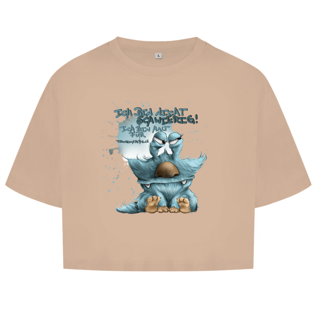 Damen Oversize Crop Top Ich bin nicht schwierig! Ich bin halt für Fortgeschrittene!