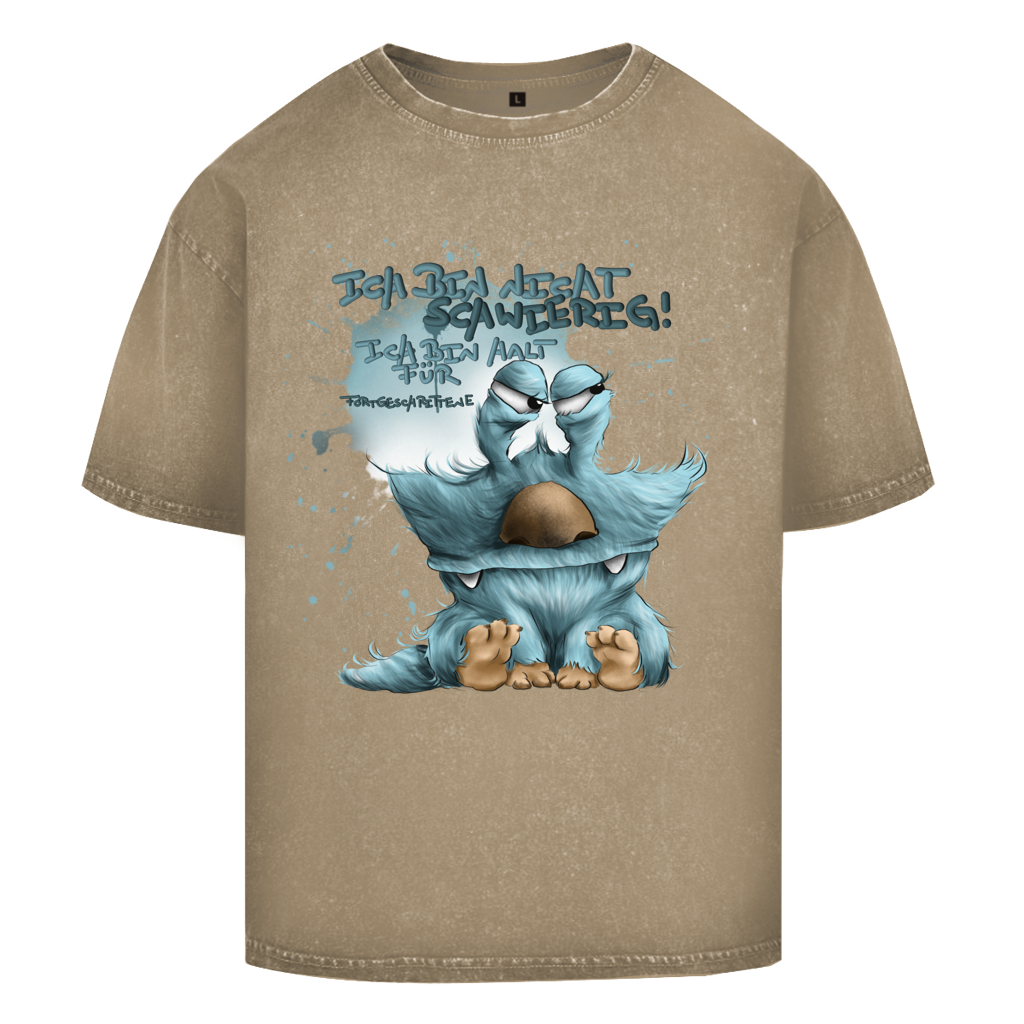 Oversize Washed T-Shirt Ich bin nicht schwierig! Ich bin halt für Fortgeschrittene!