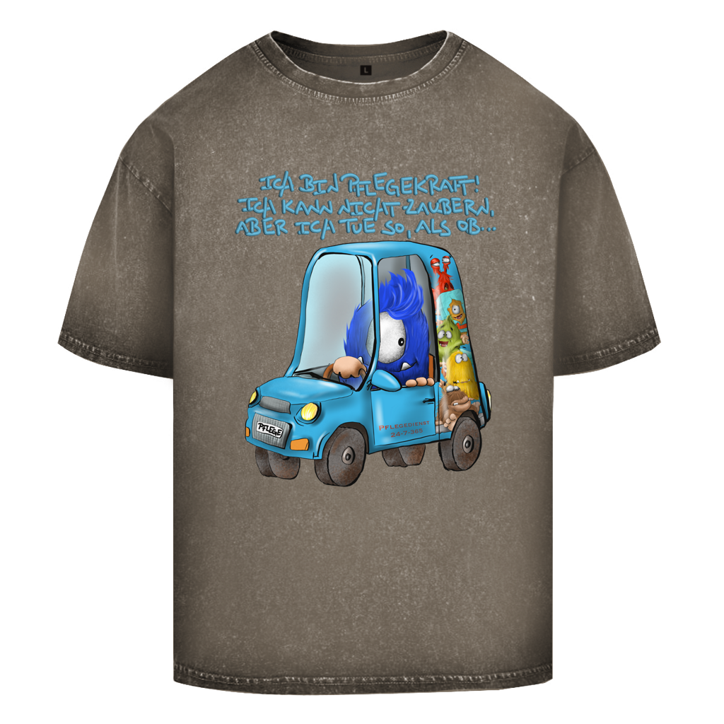 Oversize Washed T-Shirt Ich bin Pflegekraft! Ich kann nicht zaubern, aber ich tue…