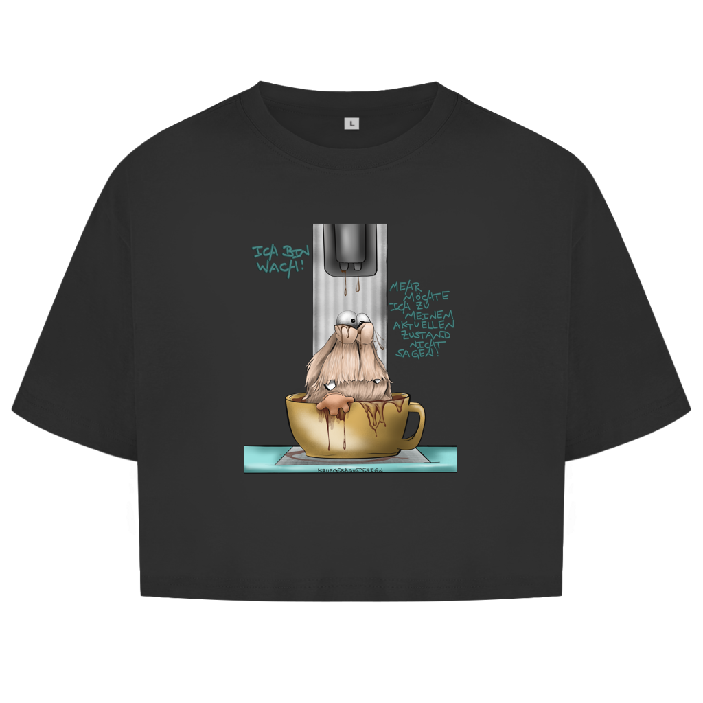 Damen Oversize Crop Top Ich bin wach! Mehr möchte ich zu meinem aktuellen…