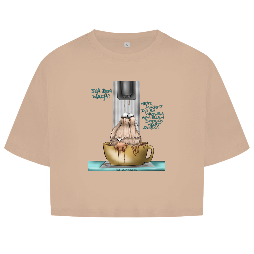 Damen Oversize Crop Top Ich bin wach! Mehr möchte ich zu meinem aktuellen…