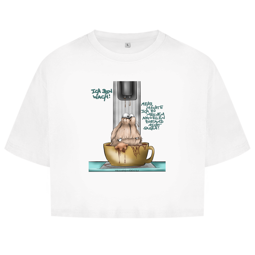 Damen Oversize Crop Top Ich bin wach! Mehr möchte ich zu meinem aktuellen…