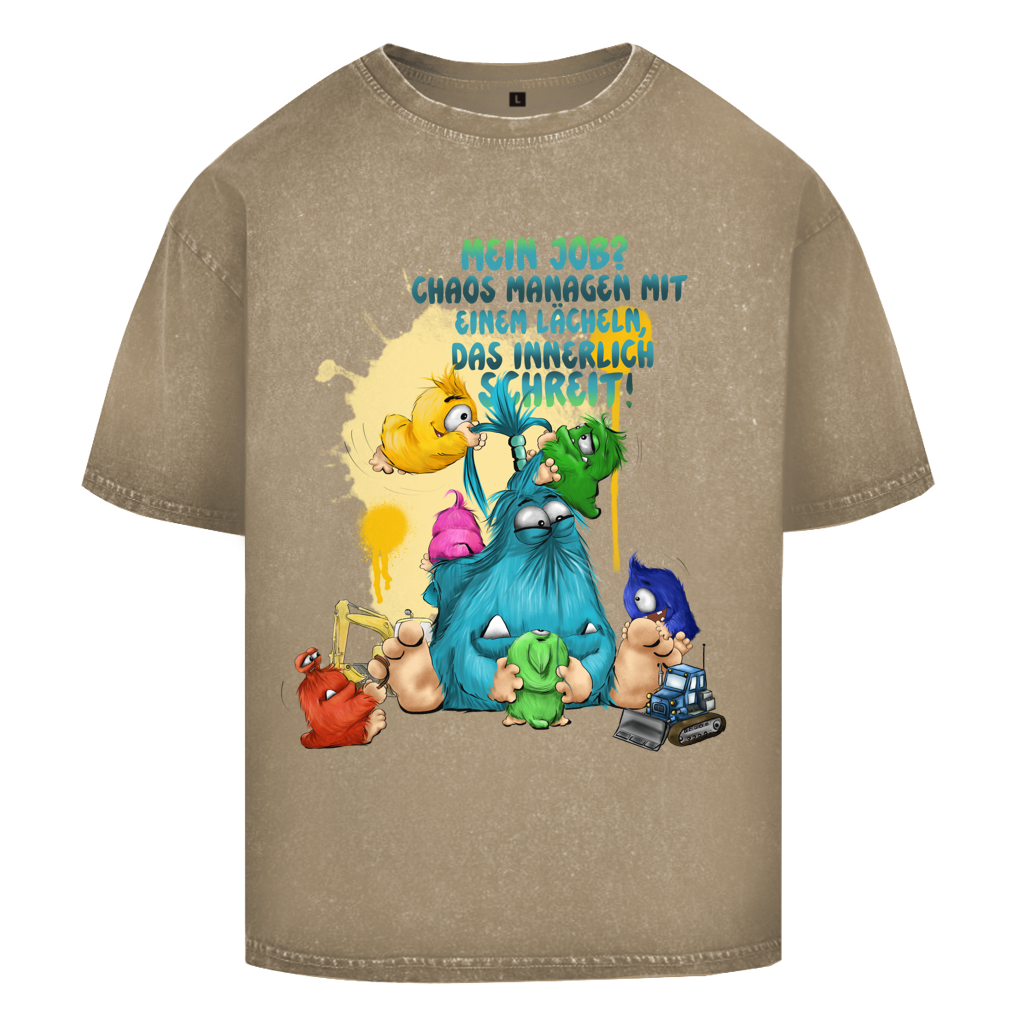 Oversize Washed T-Shirt Mein Job?  Hals managen mit einem Lächeln, das innerlich…