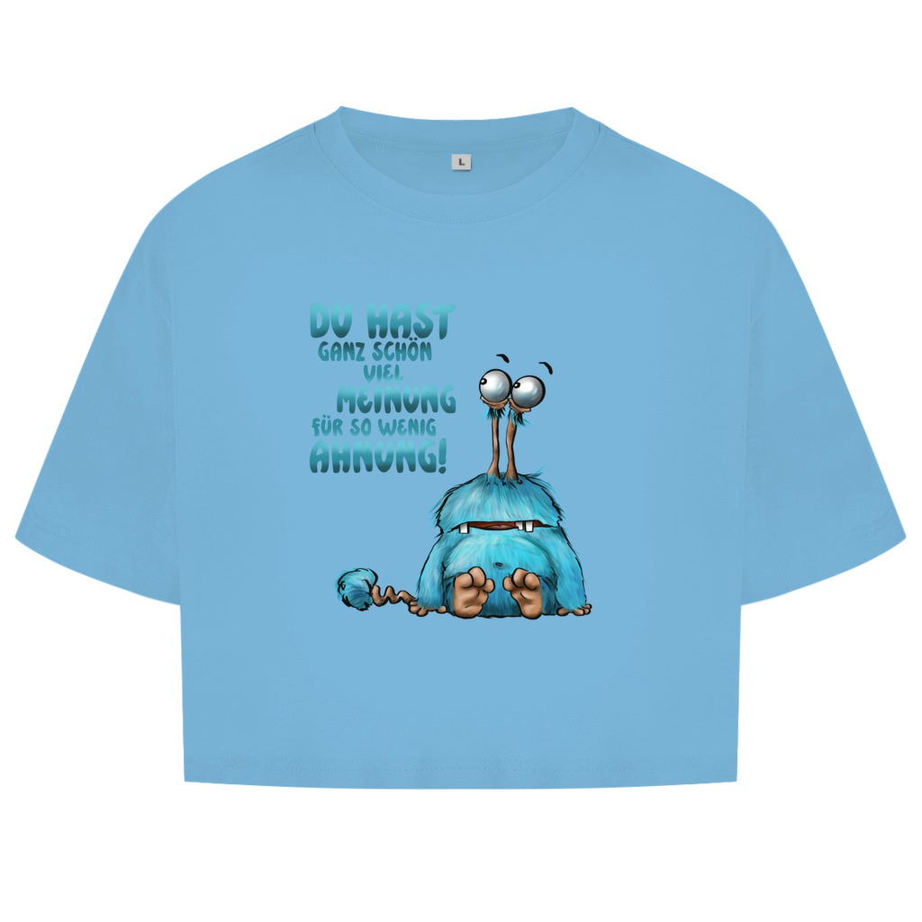 Damen Oversize Crop Top Du hast ganz schön viel Meinung für so wenig Ahnung!
