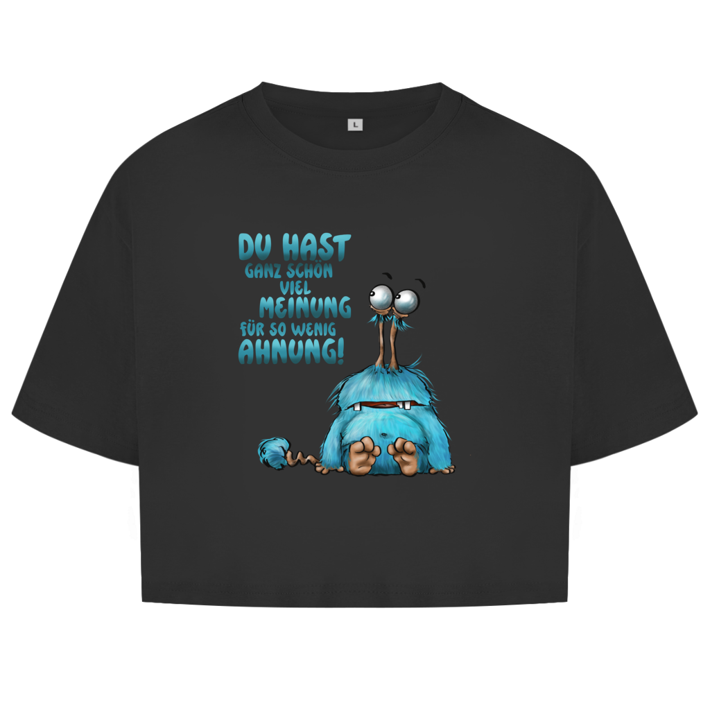 Damen Oversize Crop Top Du hast ganz schön viel Meinung für so wenig Ahnung!