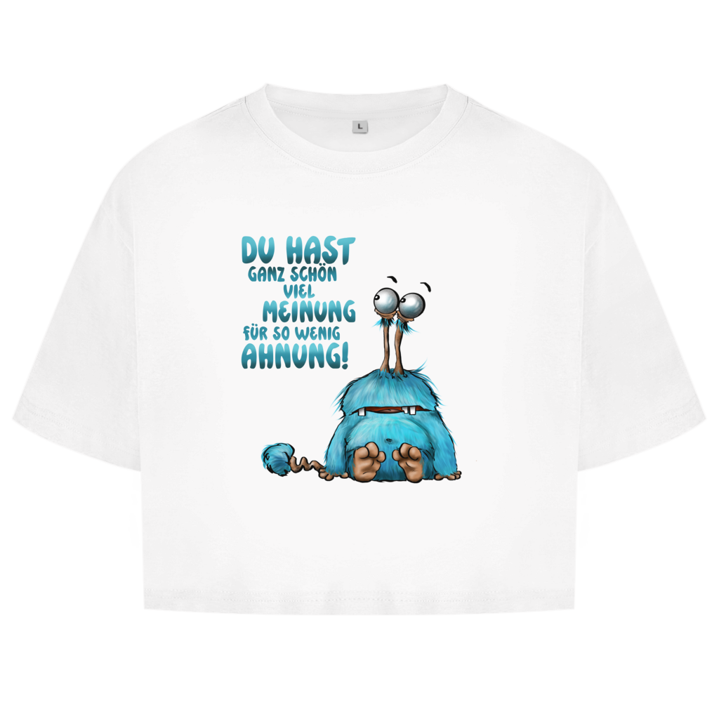 Damen Oversize Crop Top Du hast ganz schön viel Meinung für so wenig Ahnung!