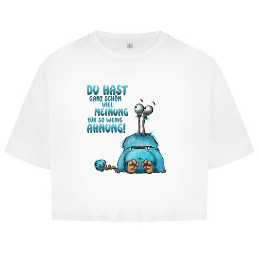 Damen Oversize Crop Top Du hast ganz schön viel Meinung für so wenig Ahnung!