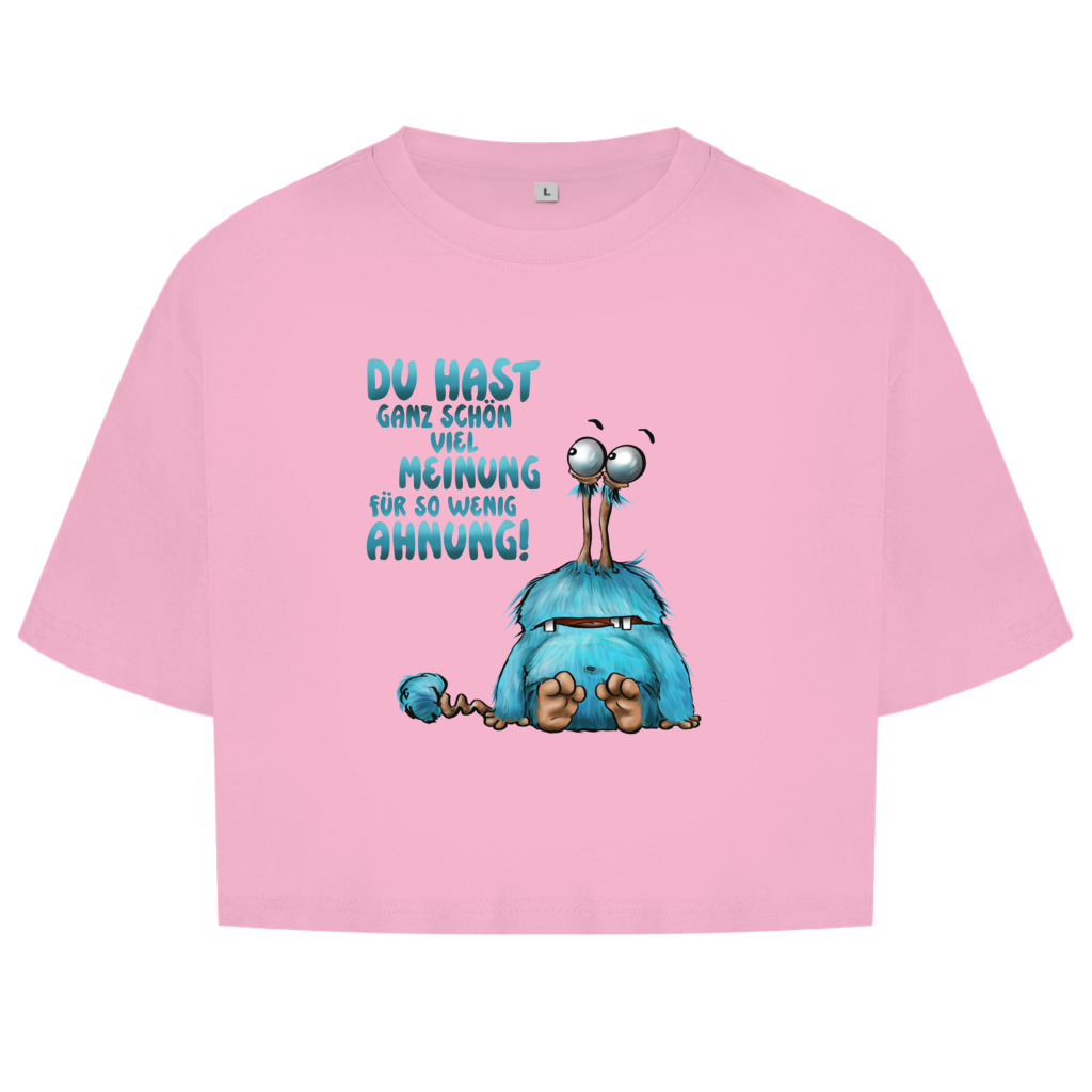 Damen Oversize Crop Top Du hast ganz schön viel Meinung für so wenig Ahnung!