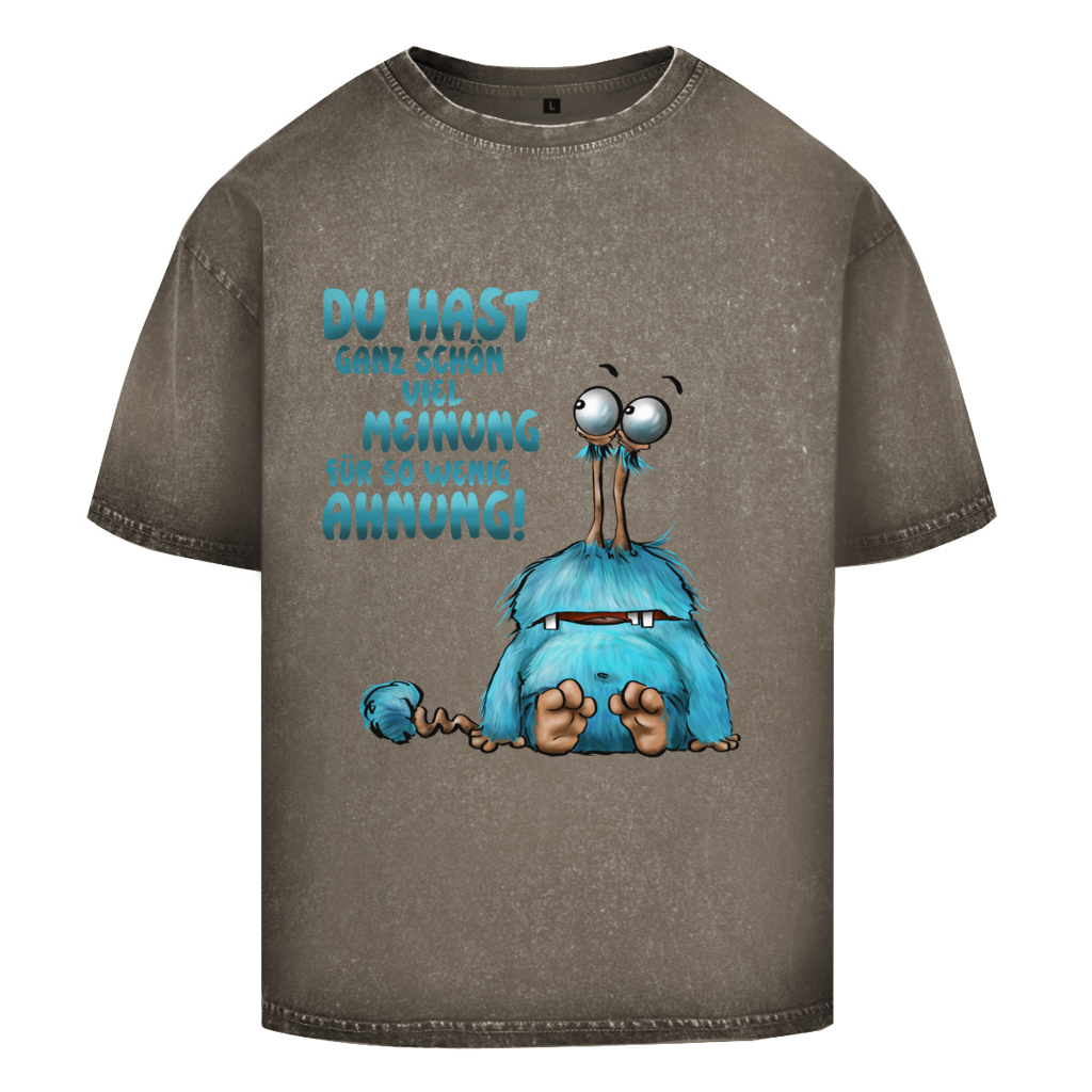 Oversize Washed T-Shirt Du hast ganz schön viel Meinung für so wenig Ahnung!
