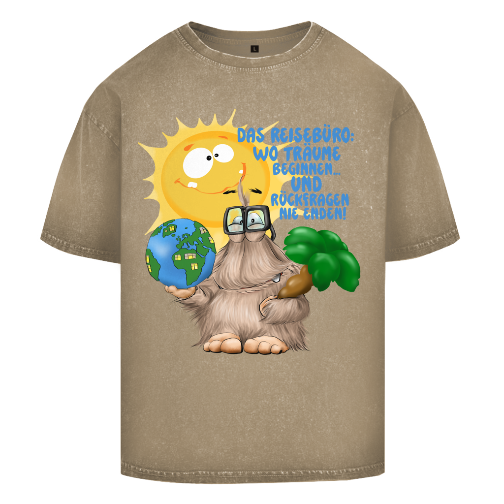 Oversize Washed T-Shirt Das Reisebüro: Wo Träume beginnen und Rückfragen nie enden!
