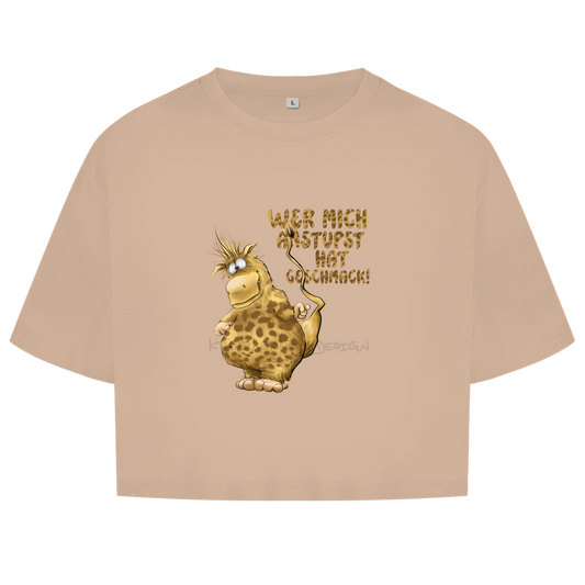 Damen Oversize Crop Top Wer mich anstupst hat Geschmack!