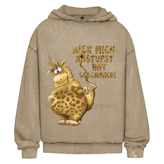 Oversize Washed Hoodie Wer mich anstupst hat Geschmack!