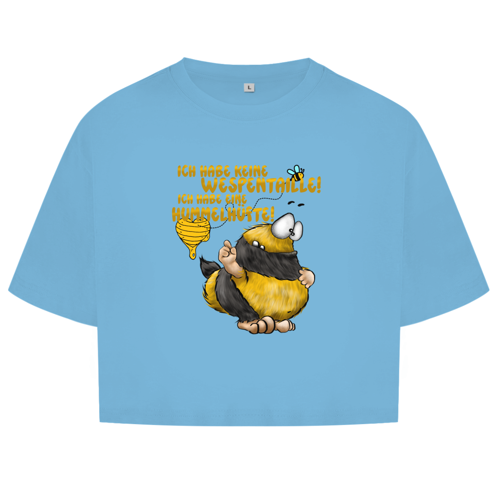 Damen Oversize Crop Top Ich habe keine Wespentaille! Ich habe eine Hummelhüfte!