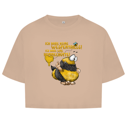 Damen Oversize Crop Top Ich habe keine Wespentaille! Ich habe eine Hummelhüfte!
