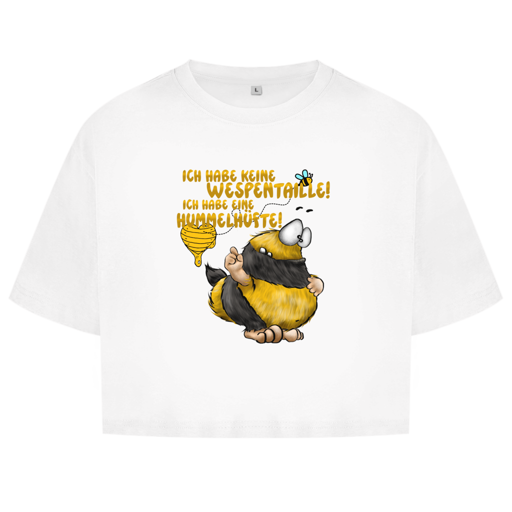 Damen Oversize Crop Top Ich habe keine Wespentaille! Ich habe eine Hummelhüfte!