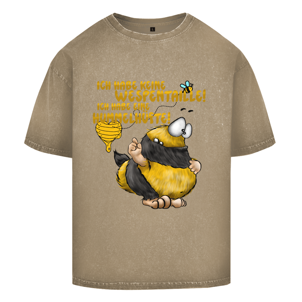 Oversize Washed T-Shirt Ich habe keine Wespentaille! Ich habe eine Hummelhüfte!