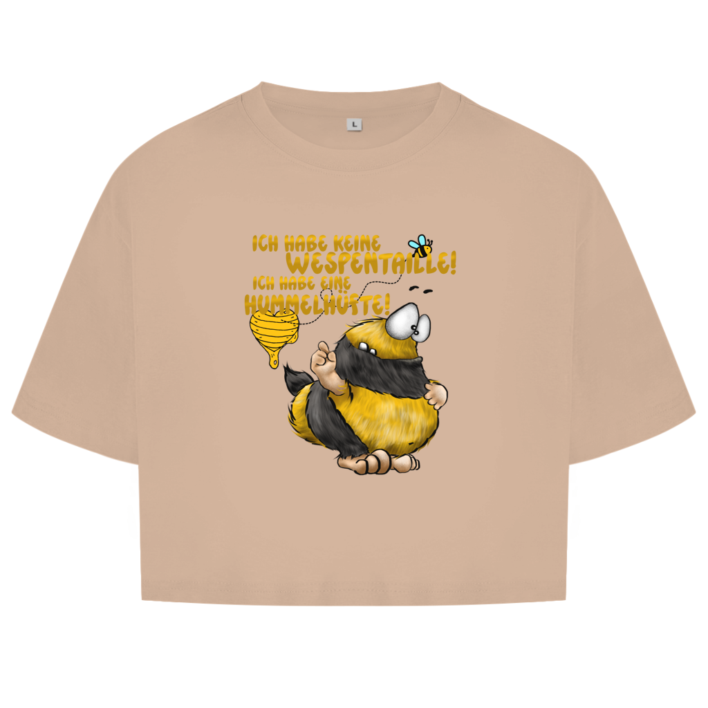 Damen Oversize Crop Top Ich habe keine Wespentaille! Ich habe eine Hummelhüfte!