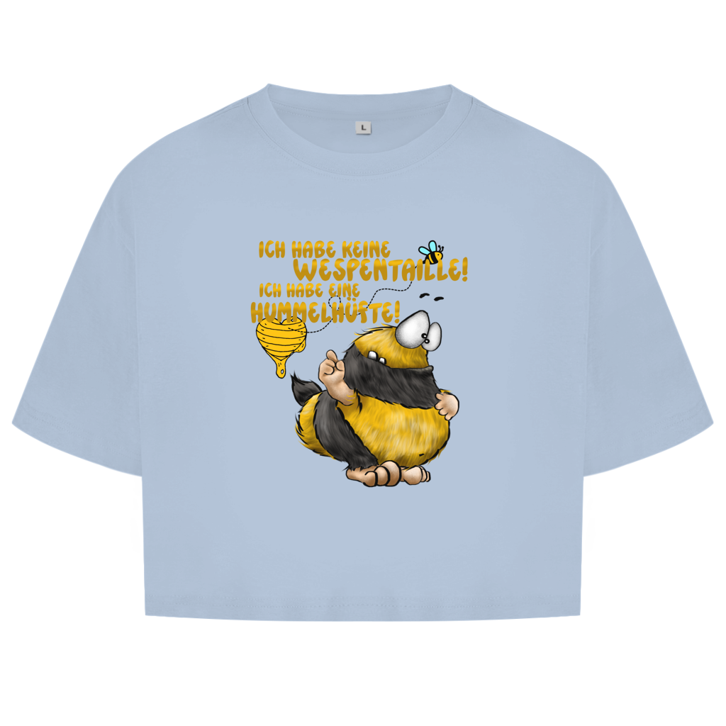 Damen Oversize Crop Top Ich habe keine Wespentaille! Ich habe eine Hummelhüfte!
