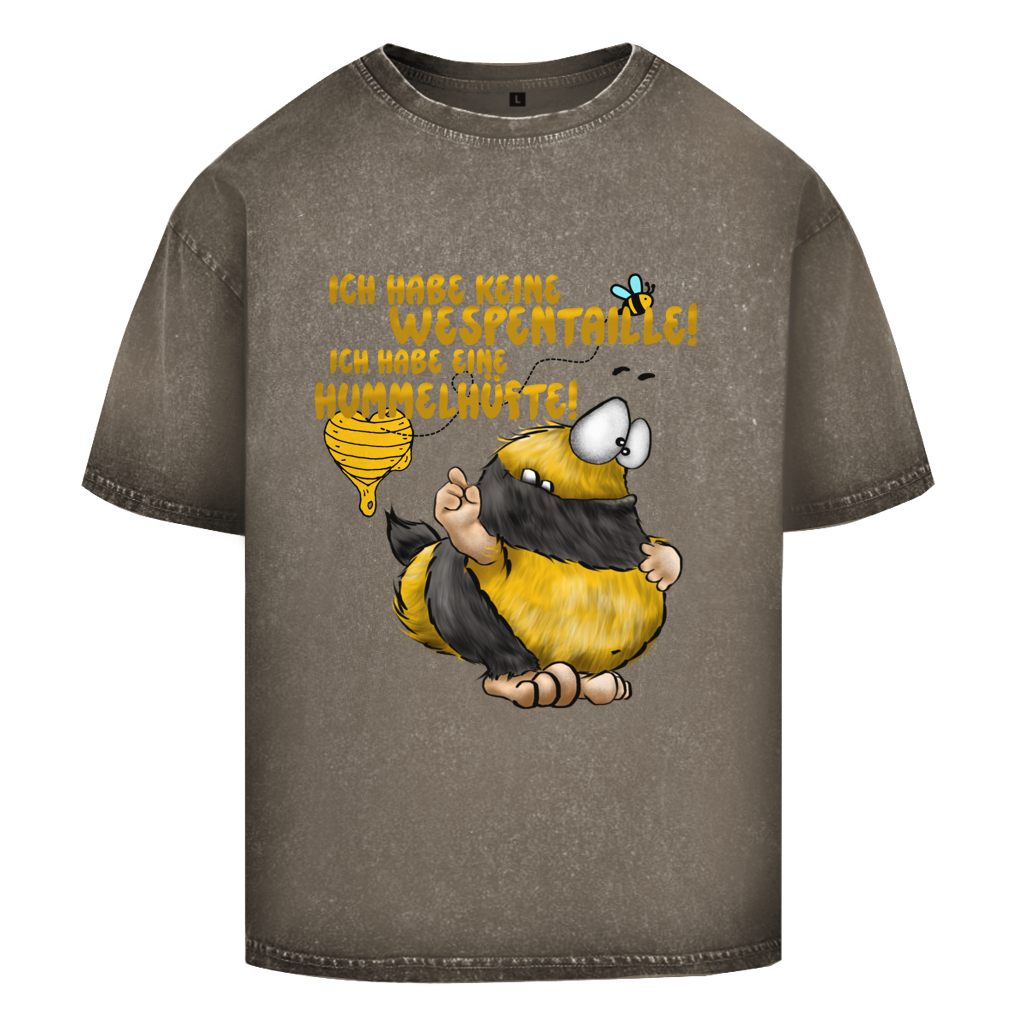 Oversize Washed T-Shirt Ich habe keine Wespentaille! Ich habe eine Hummelhüfte!