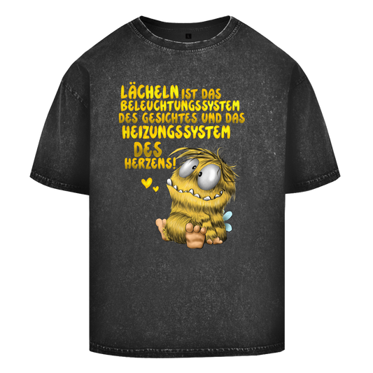 Oversize Washed T-Shirt Lächeln ist das Beleuchtungssystem des Gesichtes und das...
