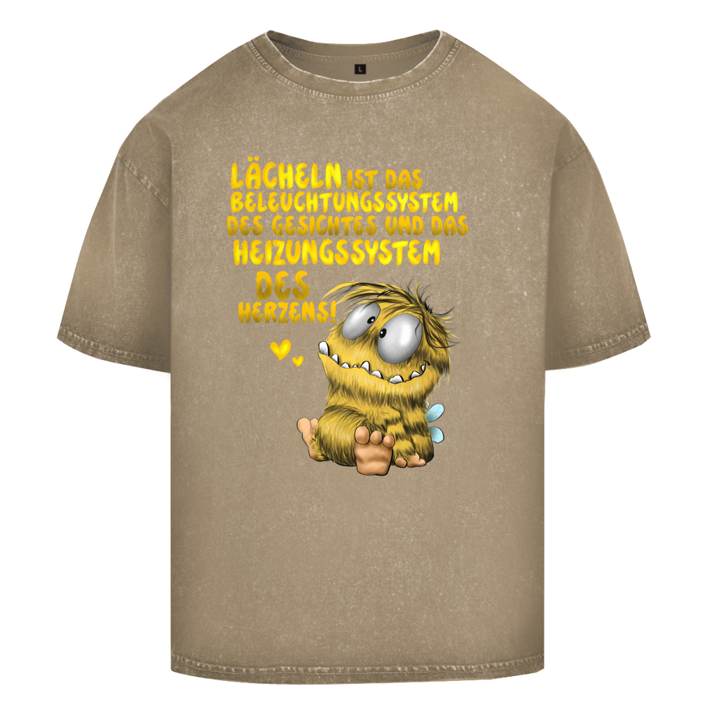 Oversize Washed T-Shirt Lächeln ist das Beleuchtungssystem des Gesichtes und das...