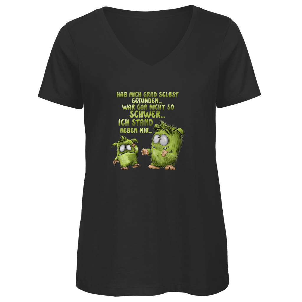 Damen Premium Bio V-Neck T-Shirt Hab mich grad selbst gefunden…