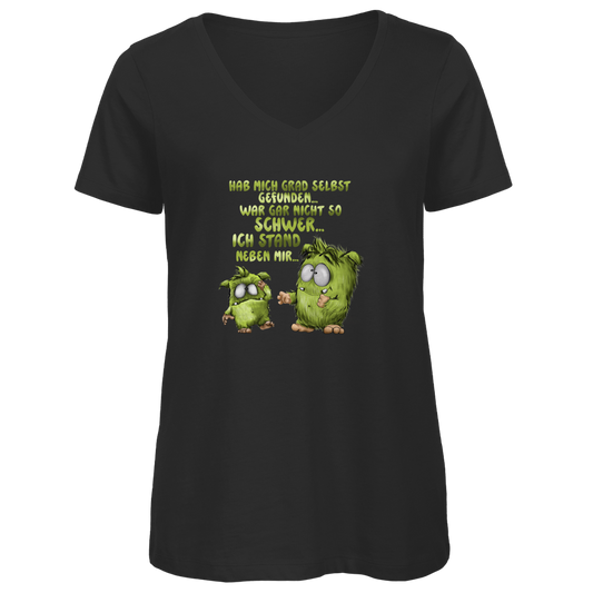 Damen Premium Bio V-Neck T-Shirt Hab mich grad selbst gefunden…