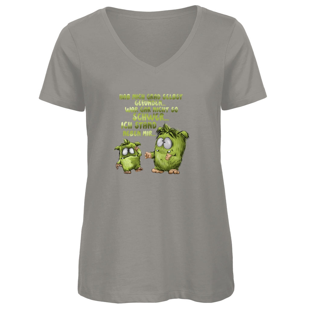 Damen Premium Bio V-Neck T-Shirt Hab mich grad selbst gefunden…