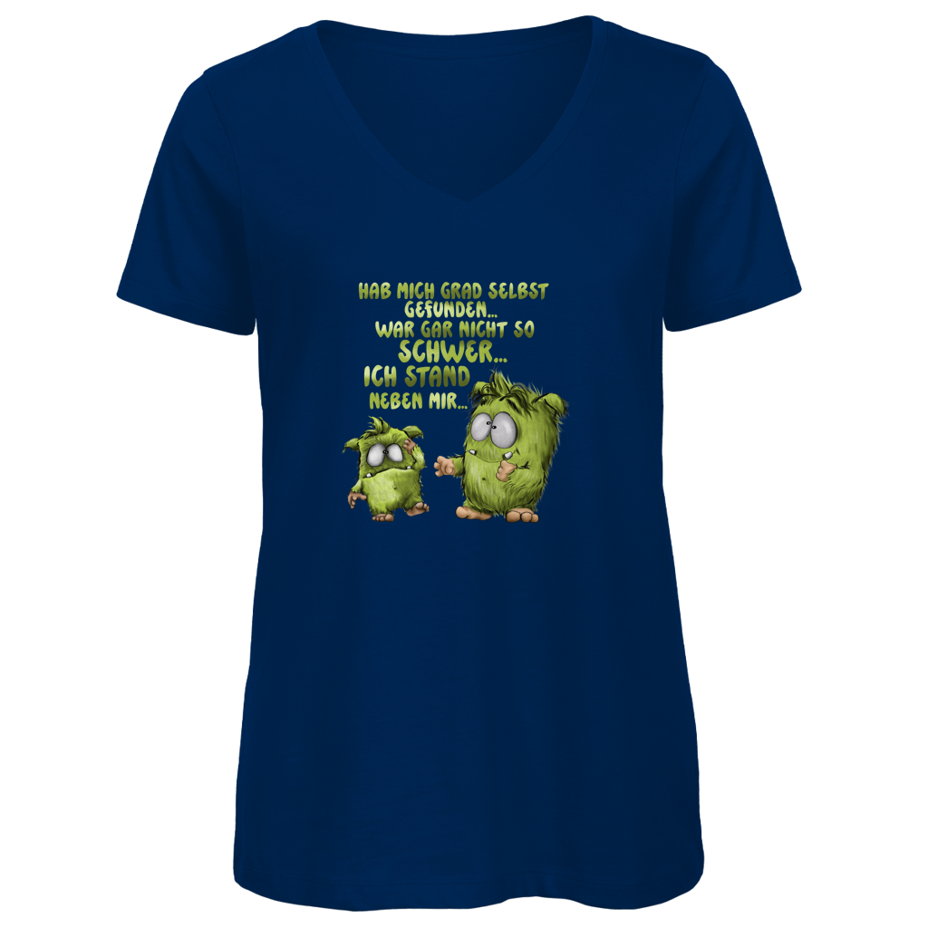 Damen Premium Bio V-Neck T-Shirt Hab mich grad selbst gefunden…