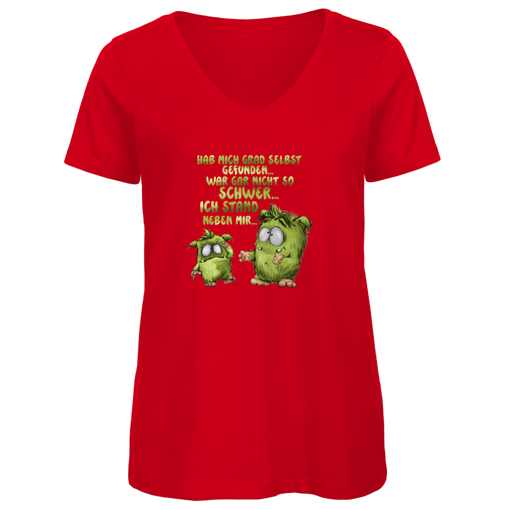 Damen Premium Bio V-Neck T-Shirt Hab mich grad selbst gefunden…