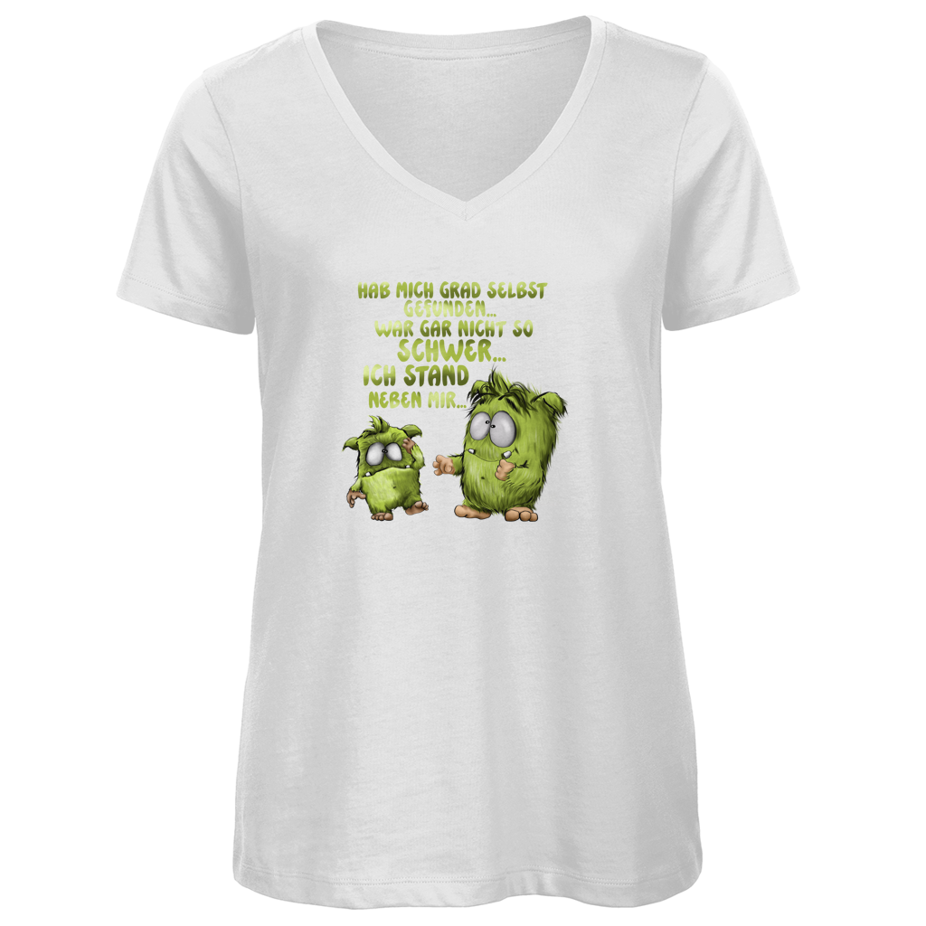 Damen Premium Bio V-Neck T-Shirt Hab mich grad selbst gefunden…