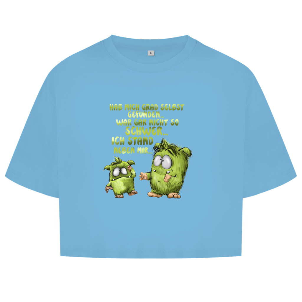 Damen Oversize Crop Top Hab mich grad selbst gefunden…