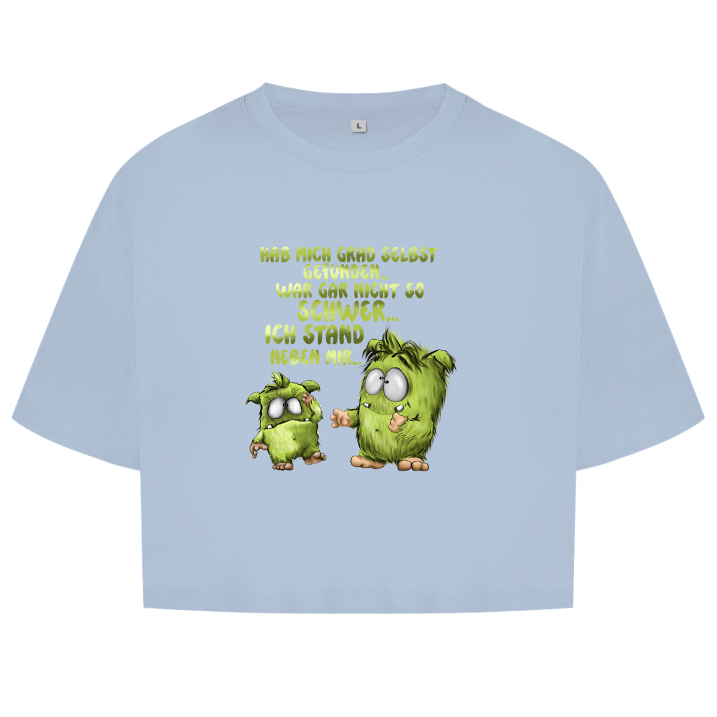 Damen Oversize Crop Top Hab mich grad selbst gefunden…