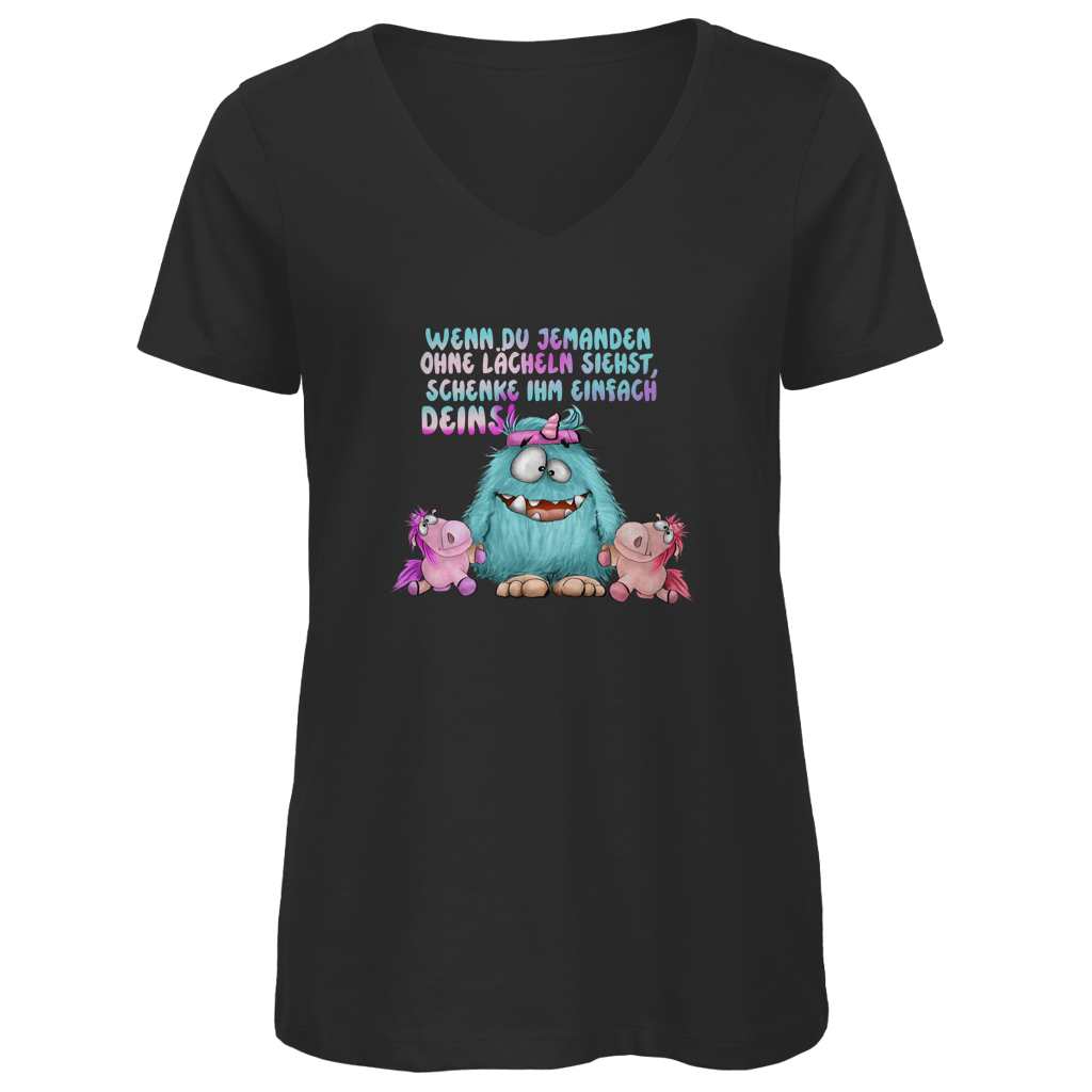 Damen Premium Bio V-Neck T-Shirt Laecheln
