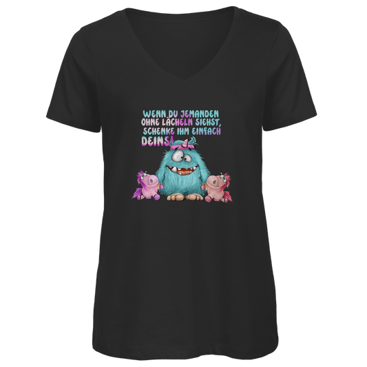 Damen Premium Bio V-Neck T-Shirt Laecheln