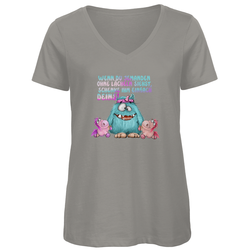 Damen Premium Bio V-Neck T-Shirt Laecheln