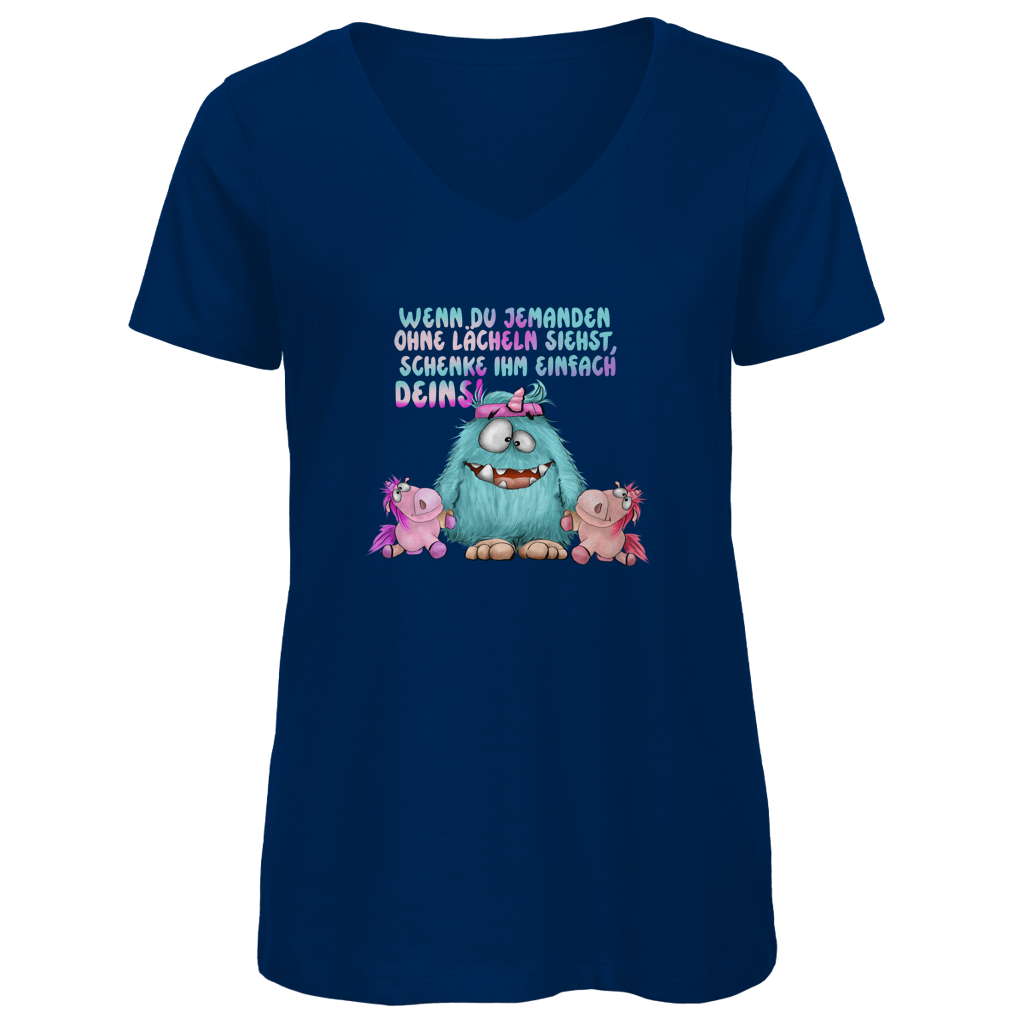 Damen Premium Bio V-Neck T-Shirt Laecheln