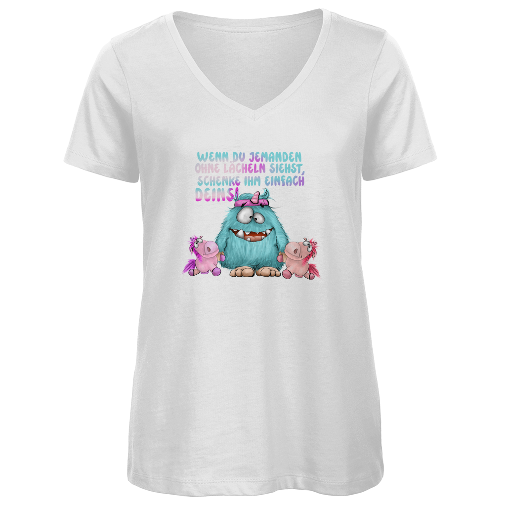Damen Premium Bio V-Neck T-Shirt Laecheln