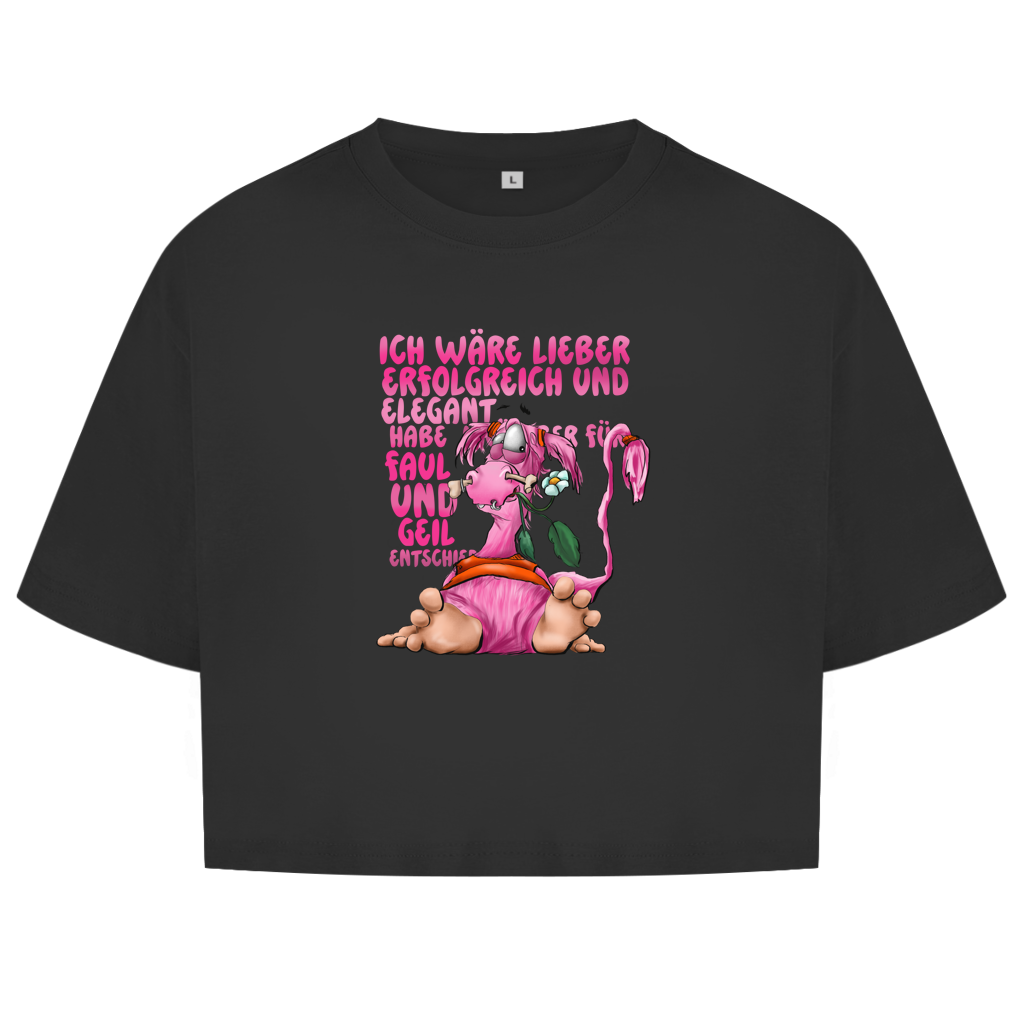 Damen Oversize Crop Top Ich wäre lieber erfolgreich und elegant...