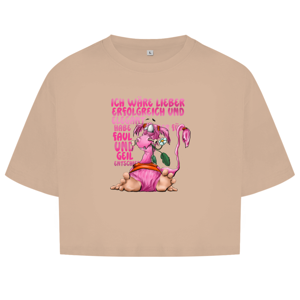 Damen Oversize Crop Top Ich wäre lieber erfolgreich und elegant...