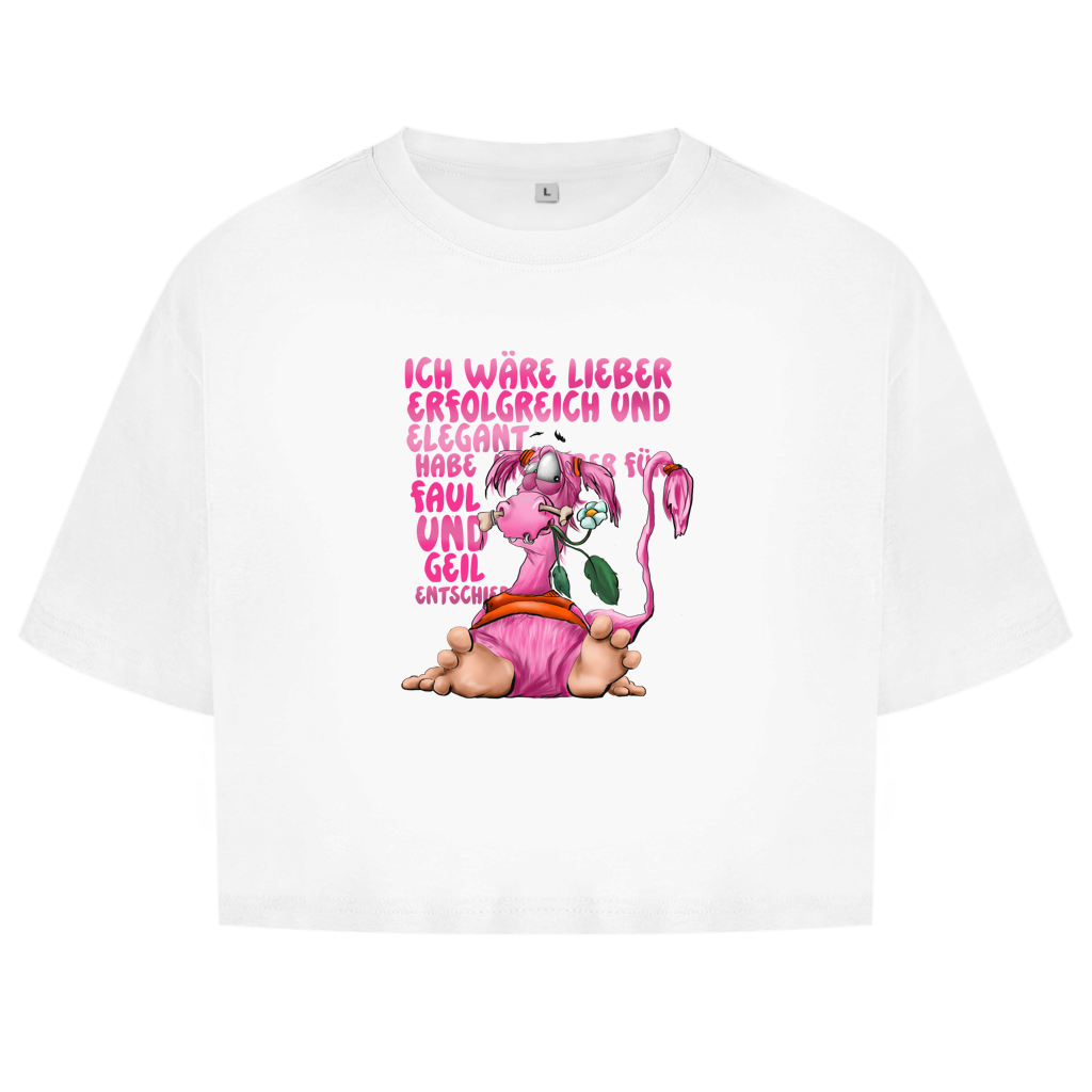 Damen Oversize Crop Top Ich wäre lieber erfolgreich und elegant...