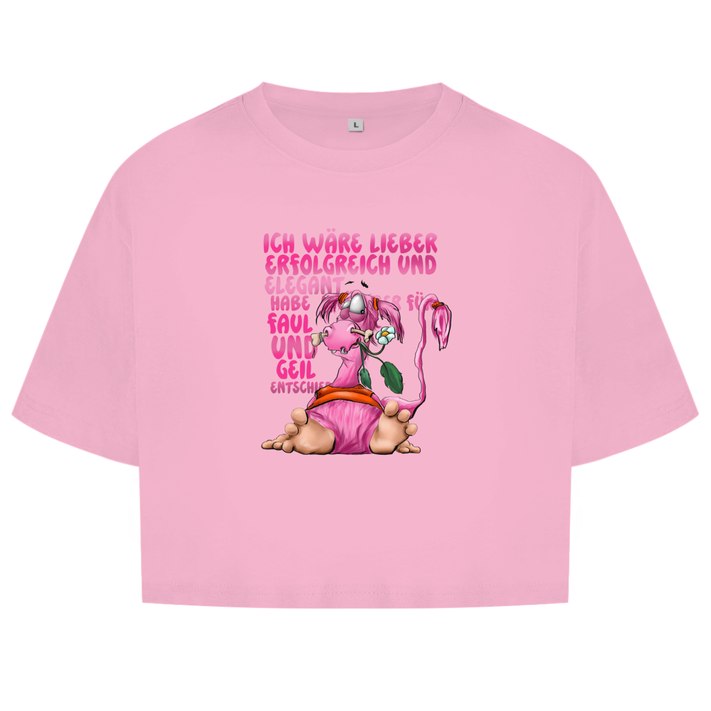Damen Oversize Crop Top Ich wäre lieber erfolgreich und elegant...