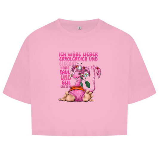 Damen Oversize Crop Top Ich wäre lieber erfolgreich und elegant...