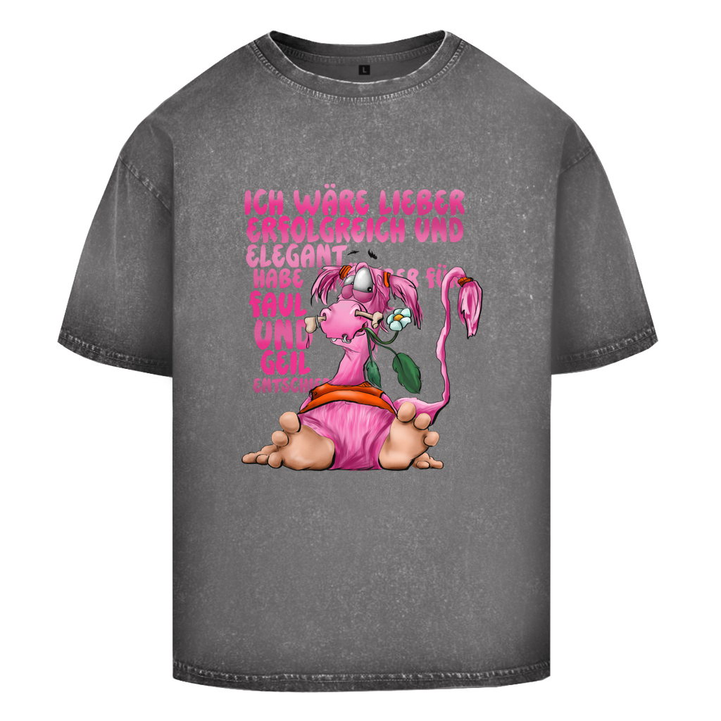 Oversize Washed T-Shirt Ich wäre lieber erfolgreich und elegant...
