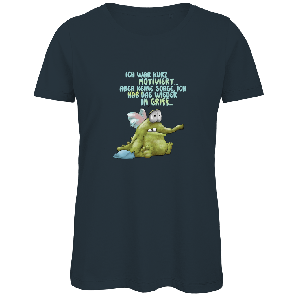Damen Premium Bio T-Shirt Ich war kurz motiviert, Design 1
