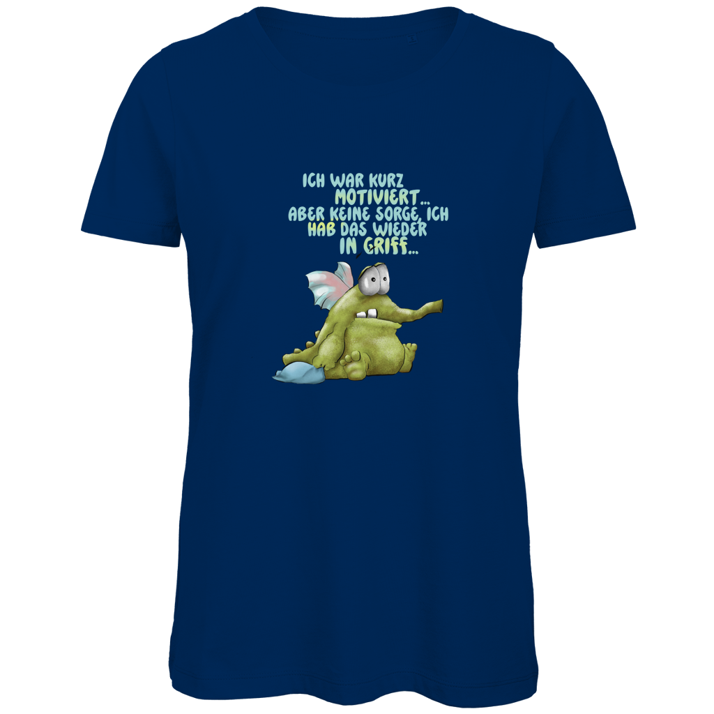 Damen Premium Bio T-Shirt Ich war kurz motiviert, Design 1