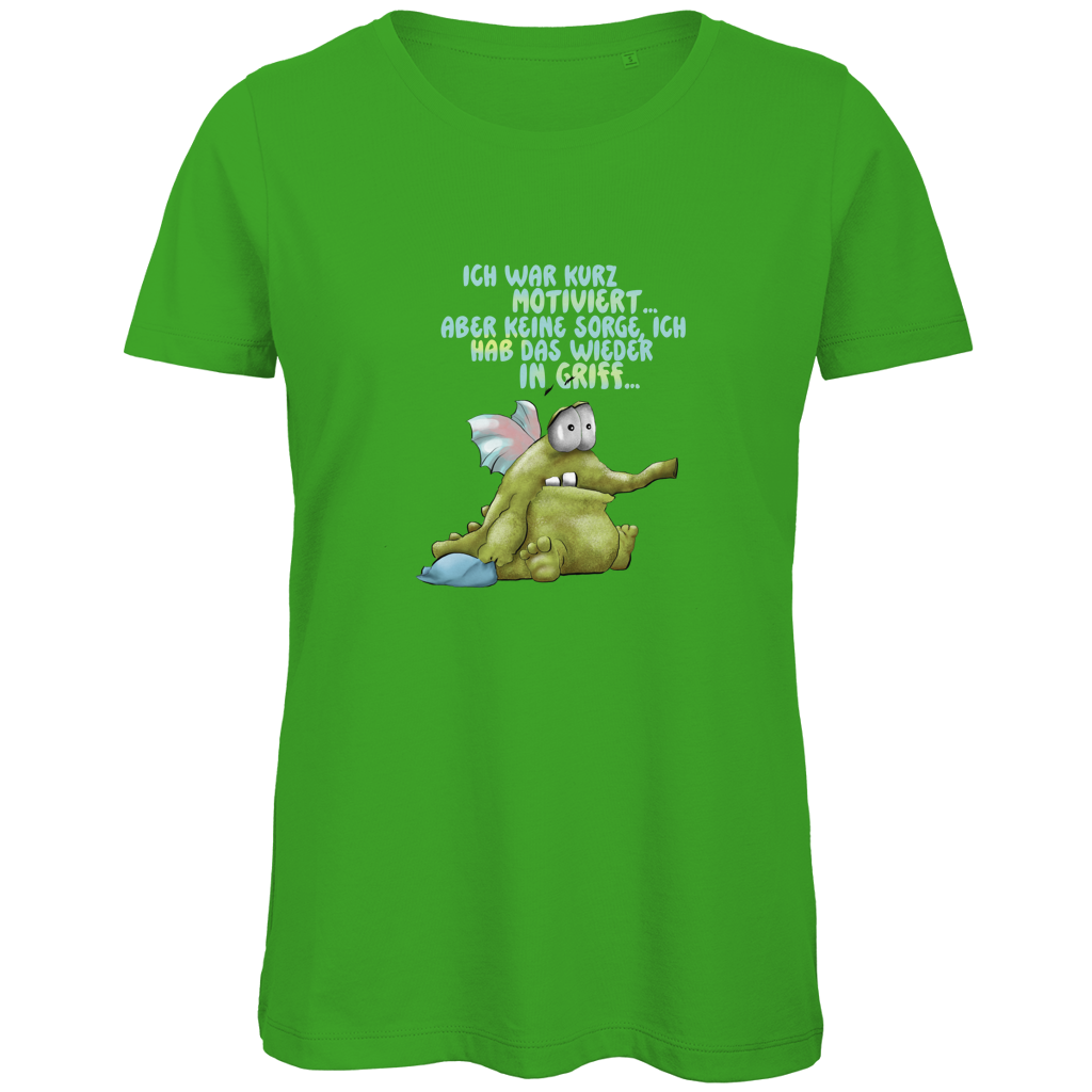 Damen Premium Bio T-Shirt Ich war kurz motiviert, Design 1