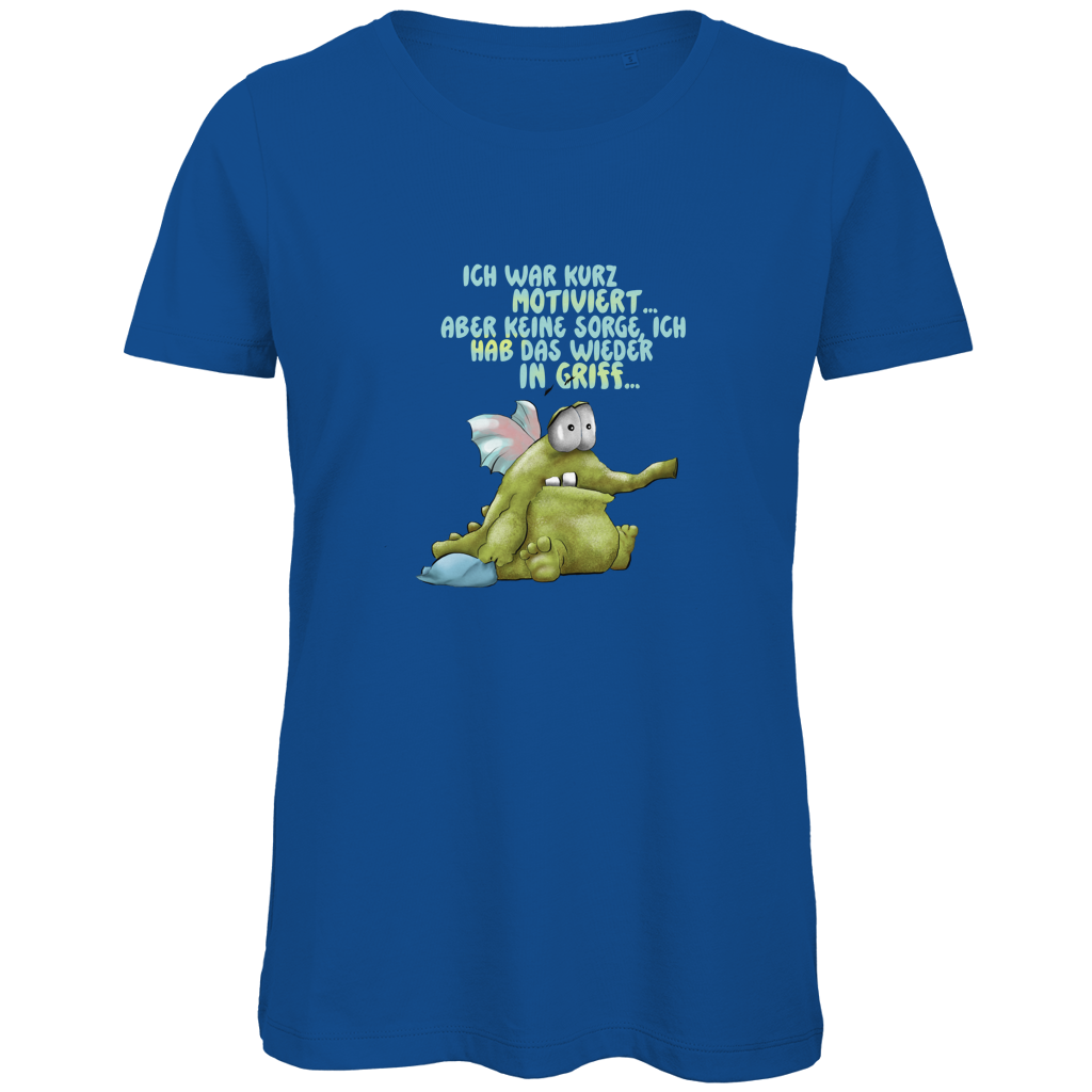 Damen Premium Bio T-Shirt Ich war kurz motiviert, Design 1