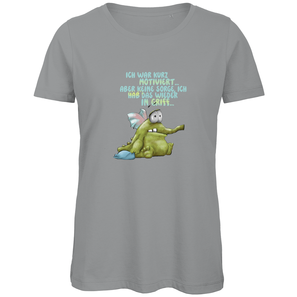 Damen Premium Bio T-Shirt Ich war kurz motiviert, Design 1