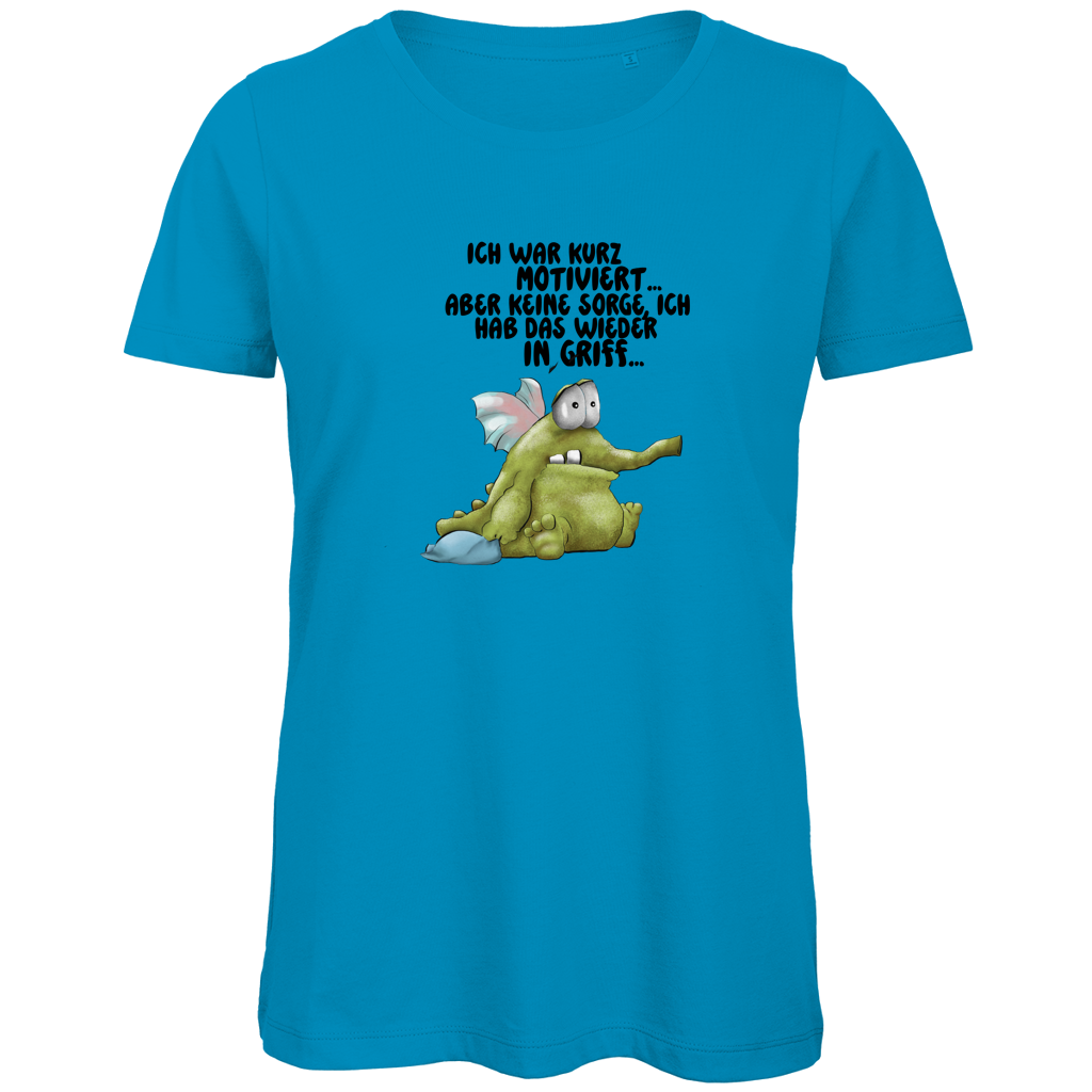 Damen Premium Bio T-Shirt Ich war kurz motiviert... Design 2